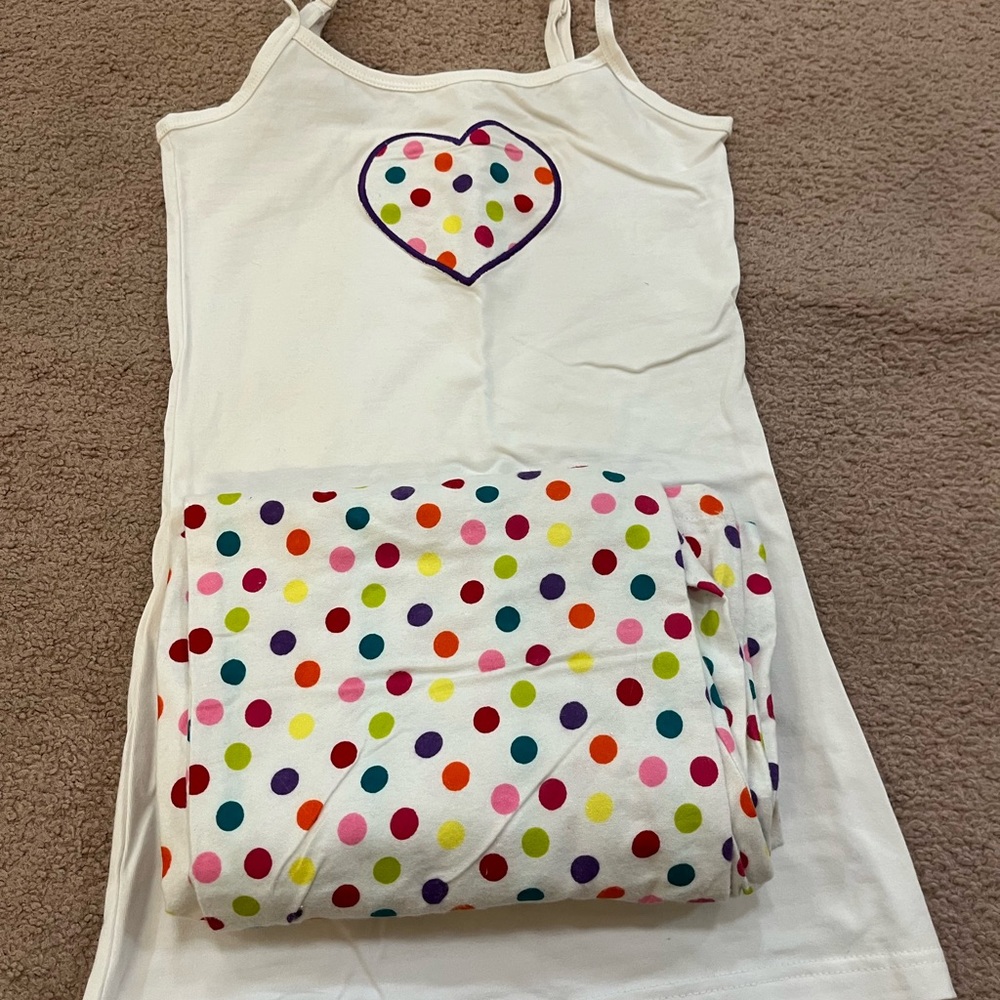 Junior girls small pajama set. Flannel bottoms (2pairs) one tank top.